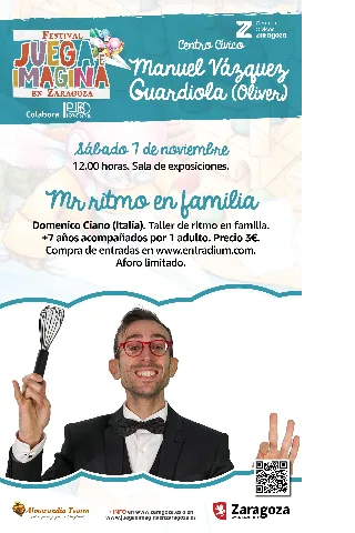 Juega e Imagina 2026: Taller de ritmo en familia. Mr. Ritmo en familia. Domenico Ciano (Italia)