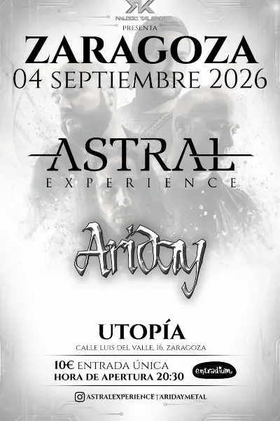Cartel de ASTRAL EXPERIENCE + ARIDAY