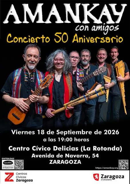 Cartel de Amankay con amigos