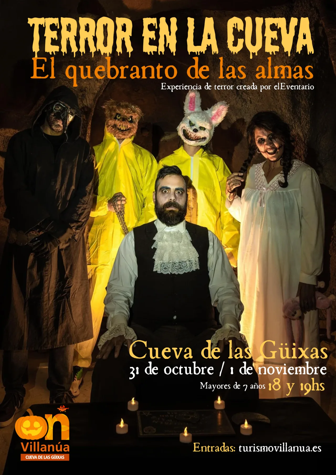 Cartel de Terror en la cueva: El quebranto de las almas