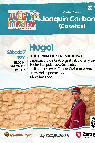 Juega E Imagina 2026: Espectáculo Hugo! Hugo Miró (Extremadura)