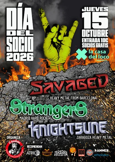 SAVAGED + STRANGERS + KNIGTSUNE (Fiesta del socio Asociación Cultural Rock EL BATALLADOR)