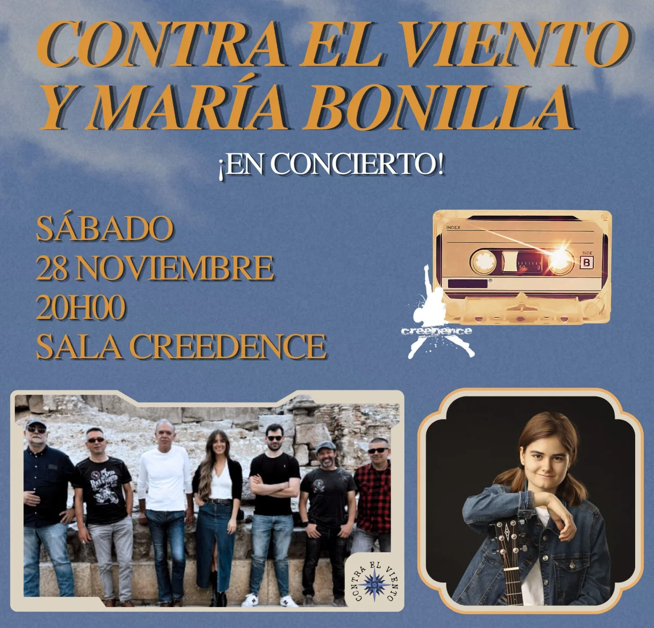 Cartel de Contra el Viento + María Bonilla