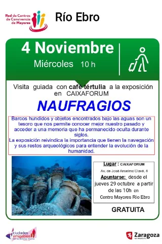 Visita guiada con café tertulia a la exposición en Caixaforum " Naufragios"