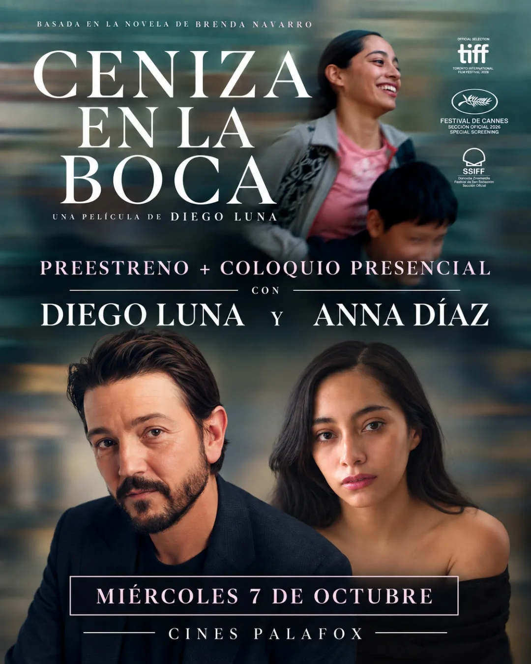 Cartel de Preestreno + Coloquio presencial de "Ceniza en la boca"