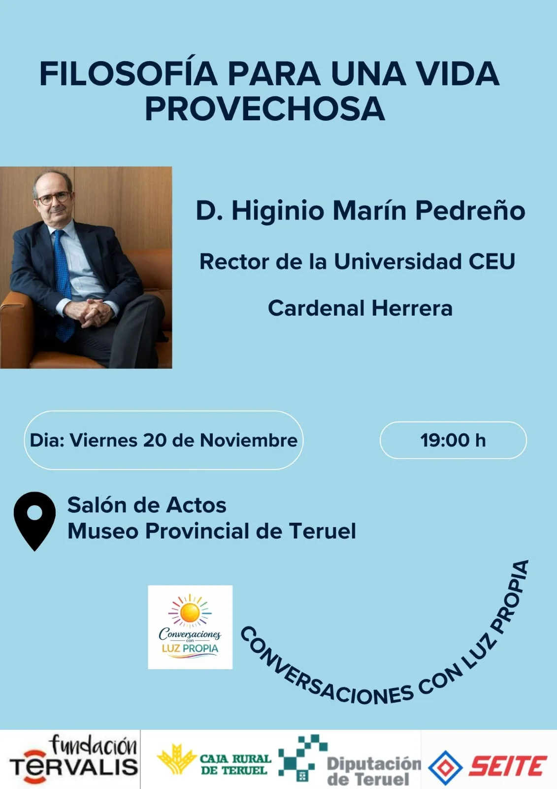 Cartel de Filosofía para una vida provechosa, con Higinio Marín Pedreño