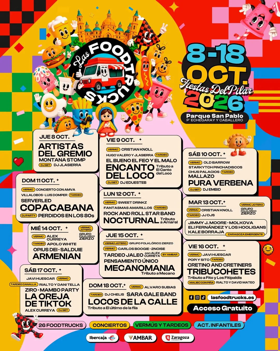 Las Foodtrucks desplegarán once días de conciertos, vermús y gastronomía durante las Fiestas del Pilar - imagen 1
