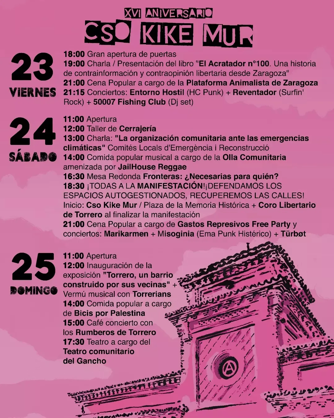 El Kike Mur celebra 16 años con tres días de cultura comunitaria en Torrero - imagen 1