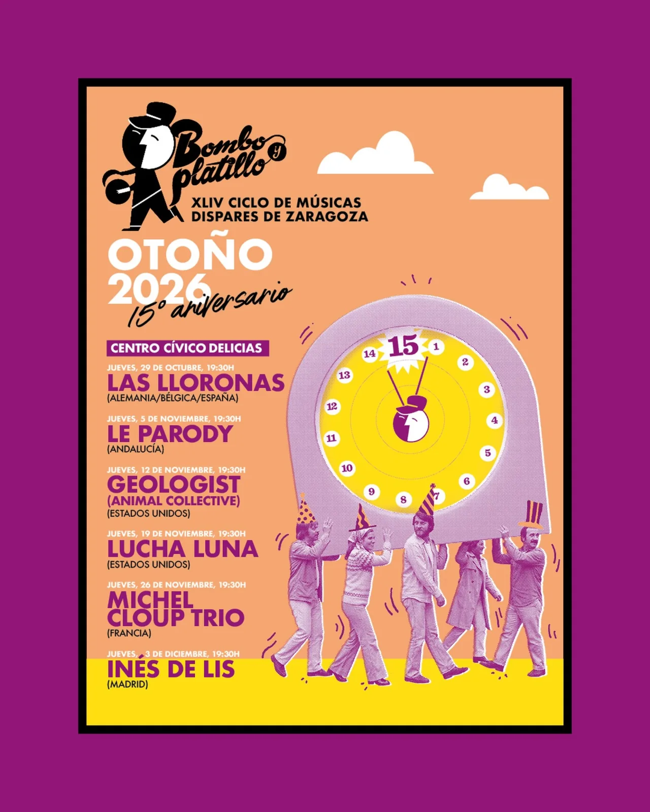 Bombo y Platillo celebra su 15.º aniversario con Las Lloronas, Geologist y Michel Cloup Trio - imagen 1